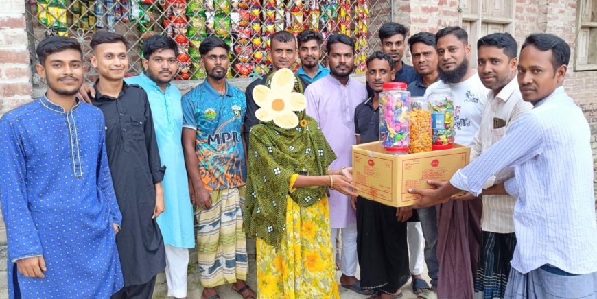 পাহাড়পুরের মাদ্রাসা পাড়া স্পোর্টিং ক্লাবের উদ্যোগে অসহায় নারী পেলো স্বপ্নের দোকান